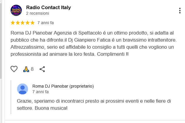 Radio Contact Italy recensisce Roma DJ Pianobar