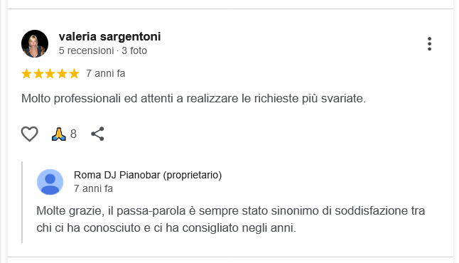 Valeria Sargentoni recensione su Roma DJ Pianobar